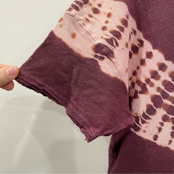 Michael Stars Distressed Tie-Dye Short Sleeve Loose Fit Top Tee T-Shirt One Size - Picture 6 of 10